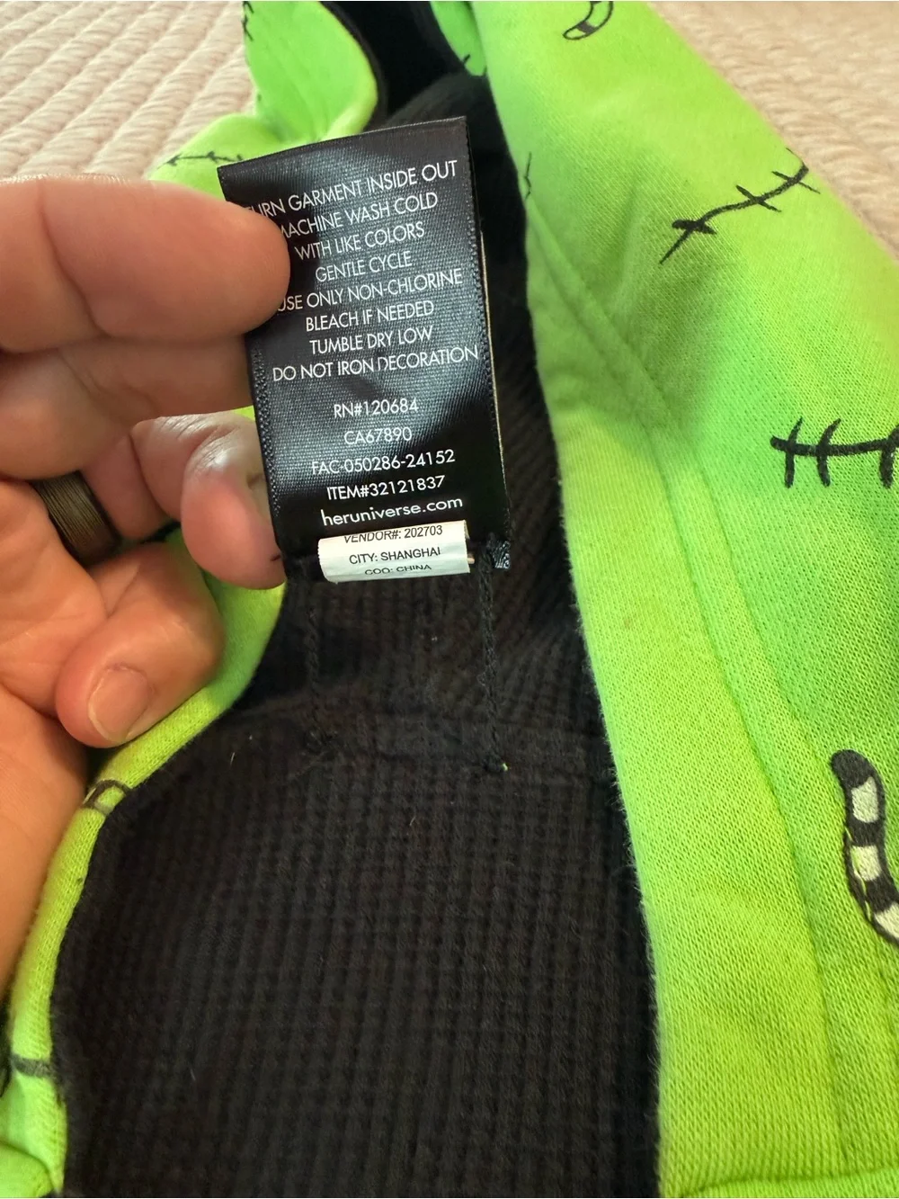 Disney Nightmare Before Christmas Oogie Boogie Reversible Hoodie (Adults Medium)